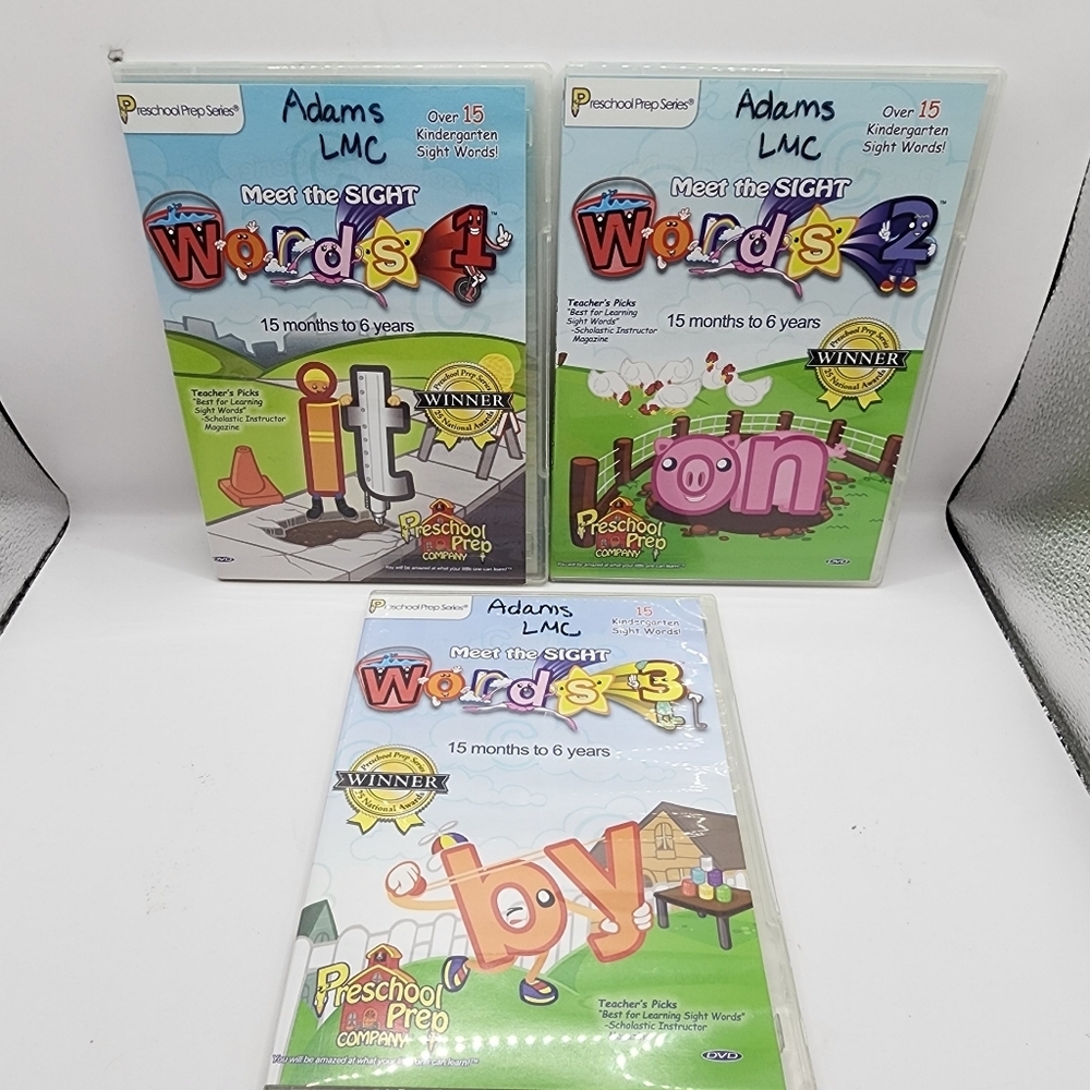 Meet the Sight Words, Vol. 1, 2, 3  (DVD, 2009) Kindergarten Prep